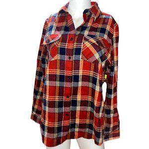 NWOT Kasota Rose Flannel Plaid Longsleeve Button Up Size Med